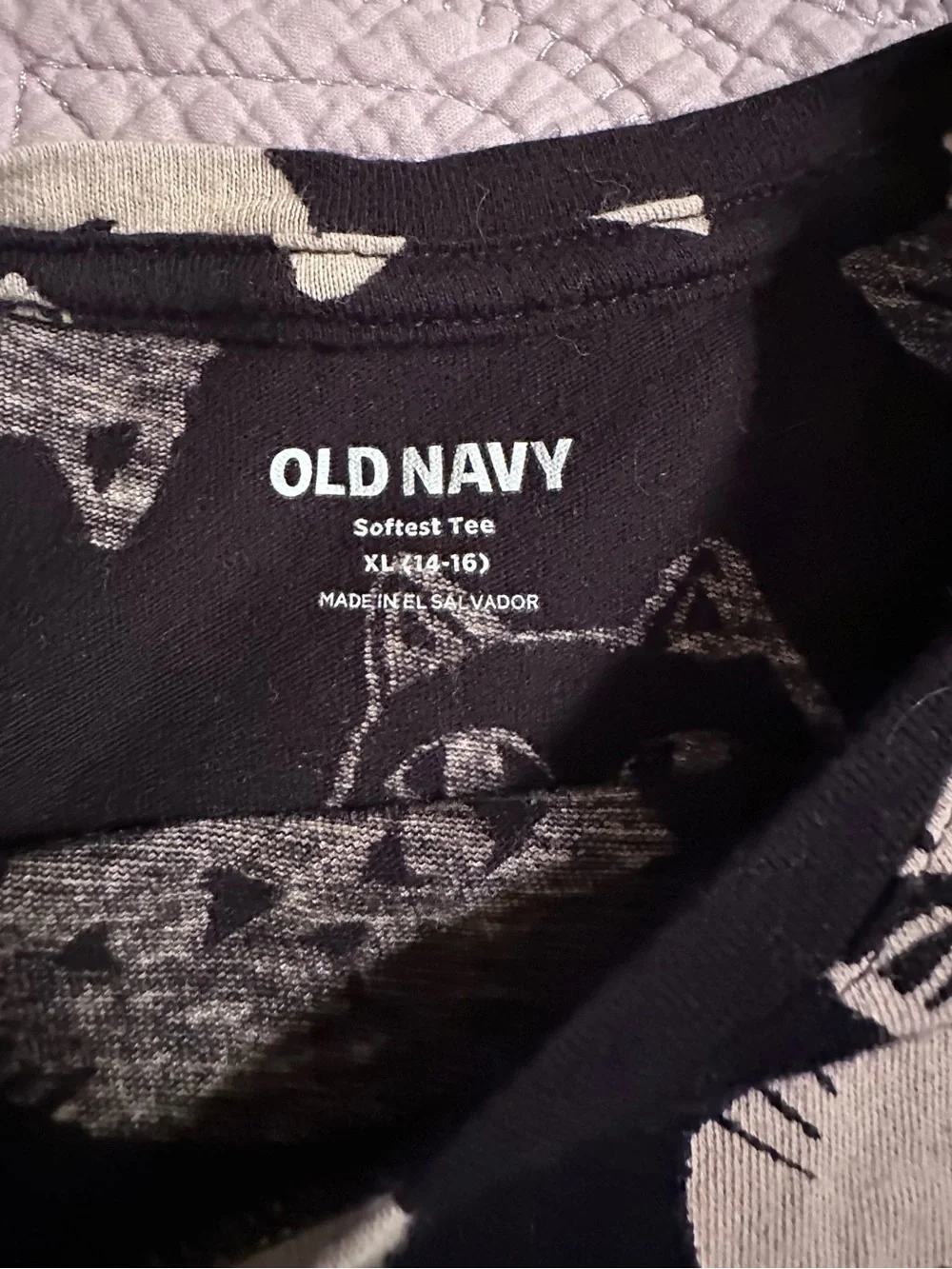 Old Navy Girls XL (14-16) Long Sleeve Crew Neck Cotton Tee Cat /Star Print